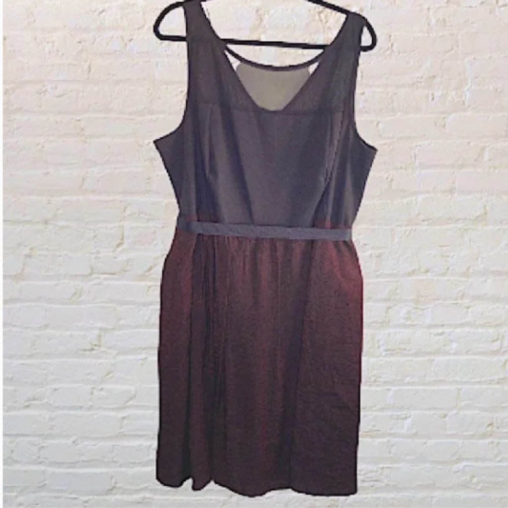 Penningtons black and red self tie belted formal dress